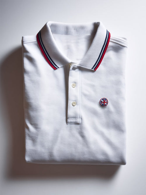 Men's Business Casual Union Jack Button Short Sleeve Polo Shirt