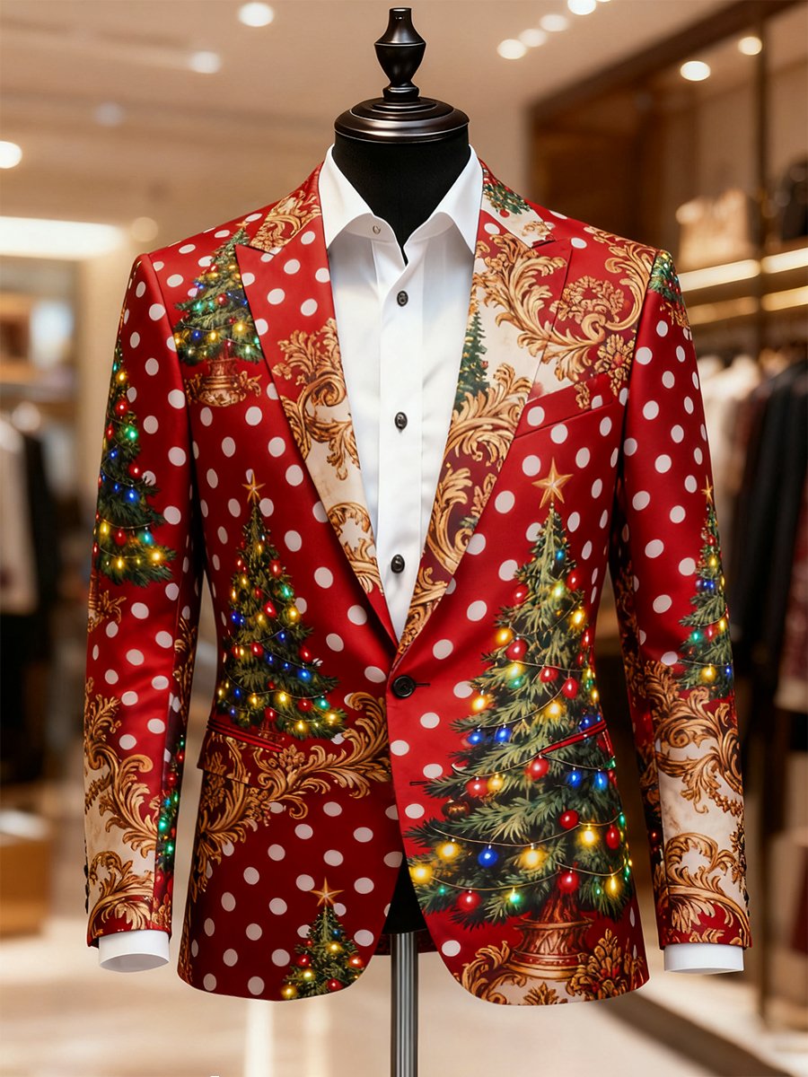 Men's Business Casual Christmas Suit Outerwear