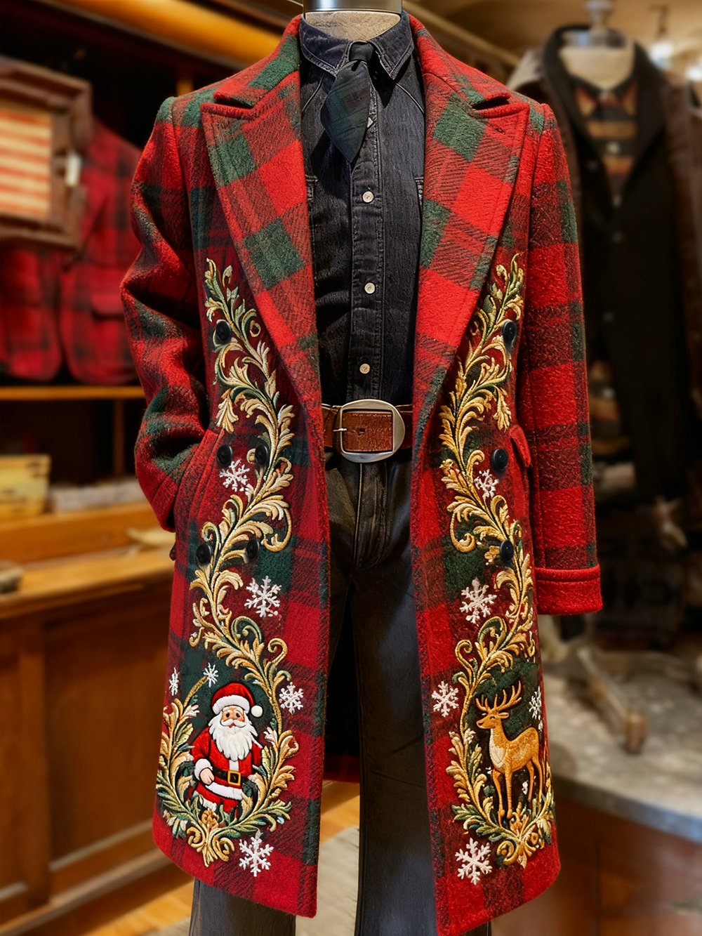 Men's Vintage Christmas Party Tweed Coat