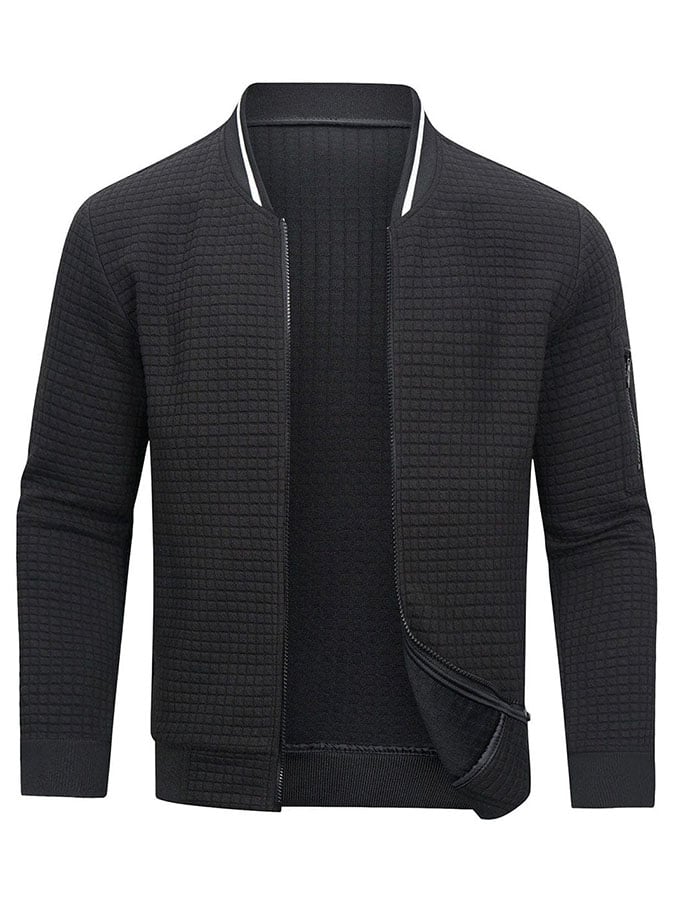 Men'S Casual Plaid Cardigan Sweatshirt