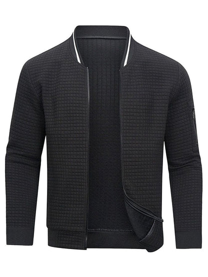 Men'S Casual Plaid Cardigan Sweatshirt