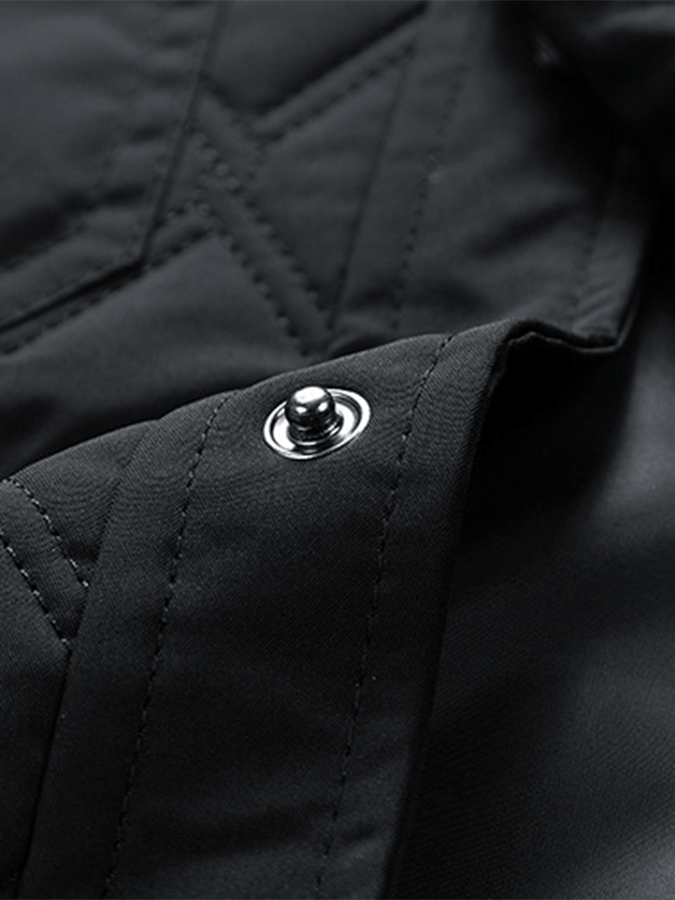Men's Retro Diamond Pleated Cotton Multi-Pocket Casual Cotton Jacket