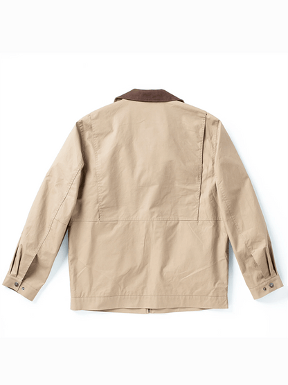 Men's Retro Western Colorblock Multi-Pocket Outdoor Outer Jacket