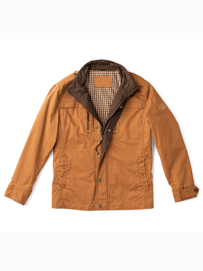 Men's Retro Western Colorblock Multi-Pocket Outdoor Outer Jacket