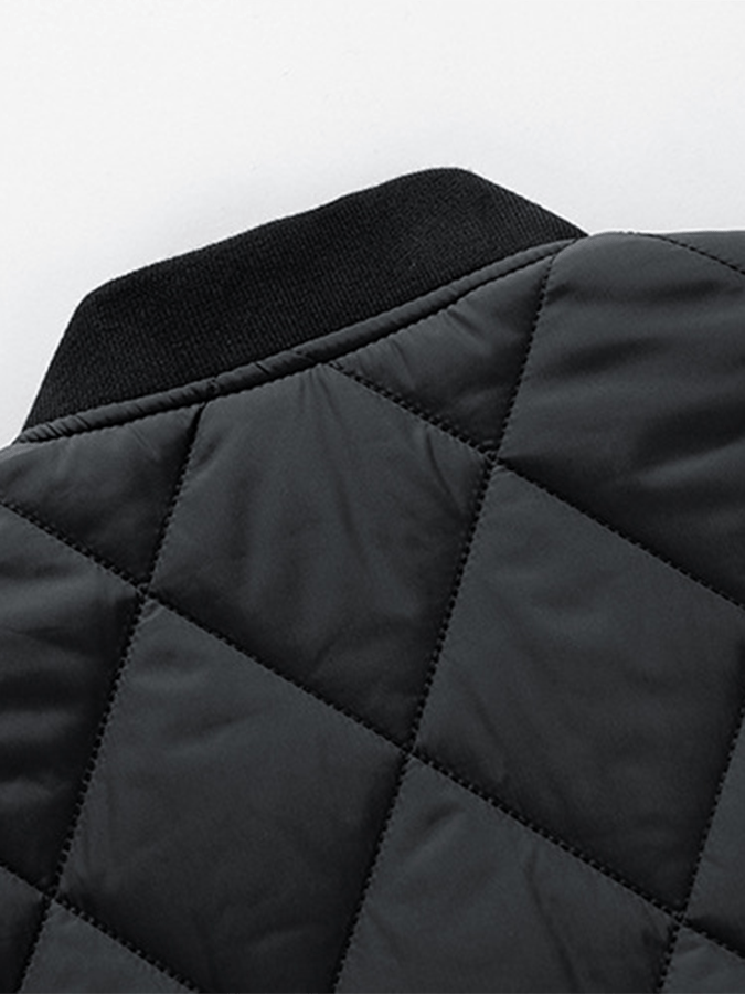 Men's Retro Diamond Pleated Cotton Casual Cotton Jacket