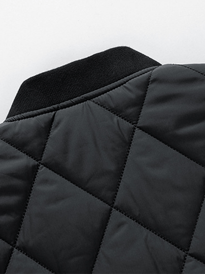 Men's Retro Diamond Pleated Cotton Casual Cotton Jacket