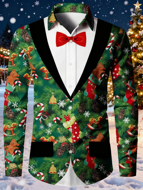 Men's Casual Christmas Long Sleeve Shirt