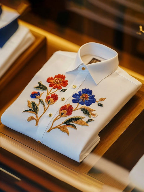Men's Resort Floral Print Long Sleeve Shirt