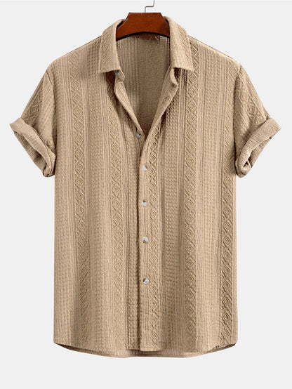 Geometric Jacquard Button Up Shirt