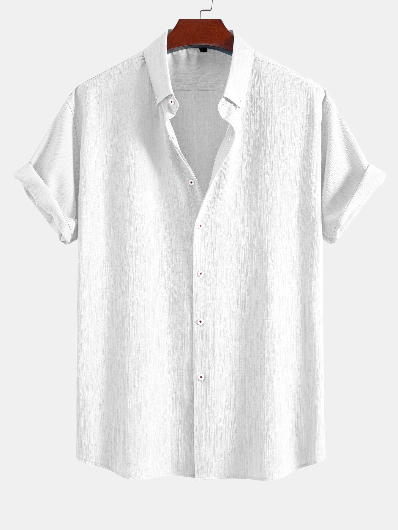 Crinkled Textured Button Down Shirt