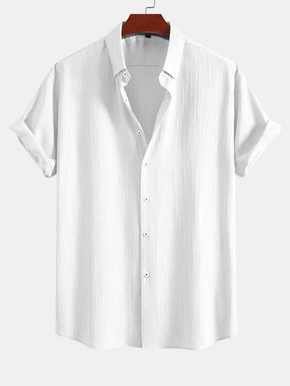 Crinkled Textured Button Down Shirt