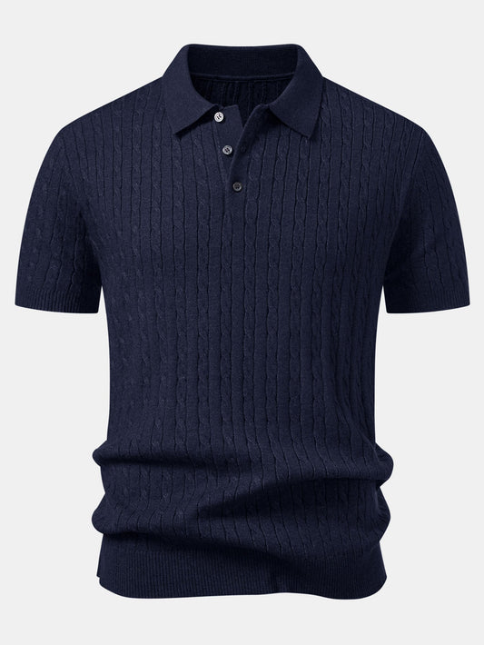Twisted Jacquard Knit Polo