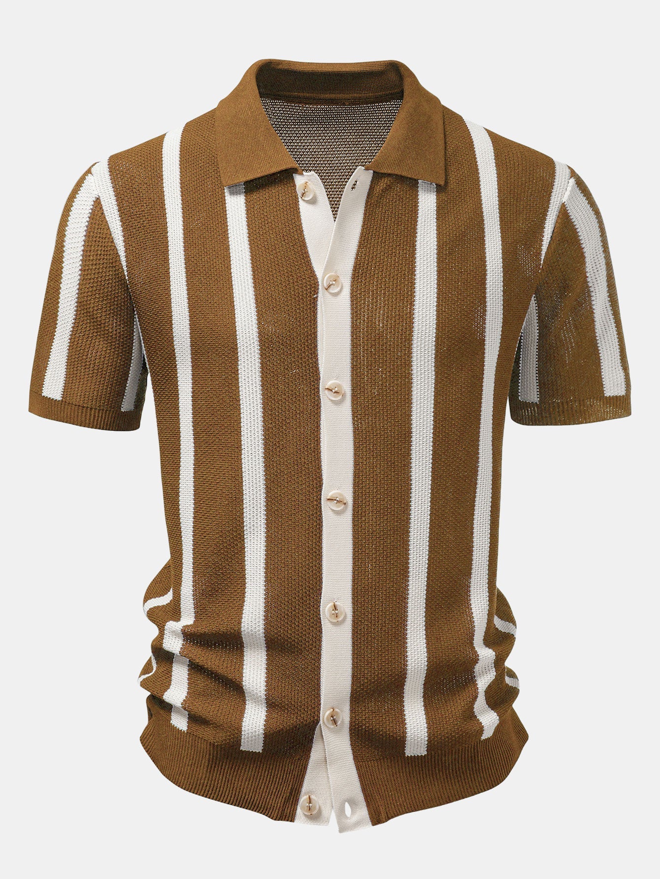 Stripe Button Up Knit Shirt