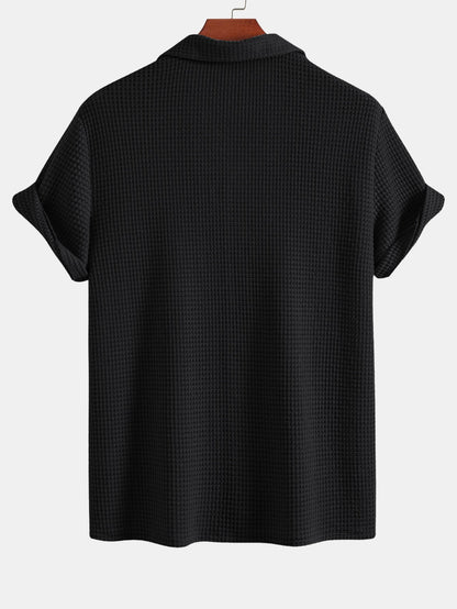 Waffle Textured Cuban Shirt