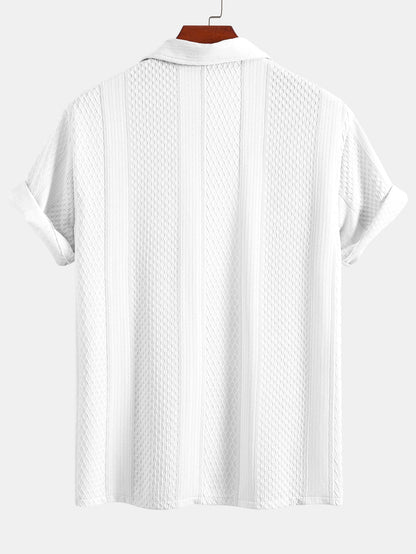 Geometric Jacquard Button Up Shirt