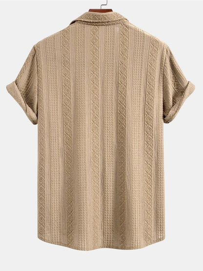 Geometric Jacquard Button Up Shirt