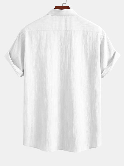 Crinkled Textured Button Down Shirt