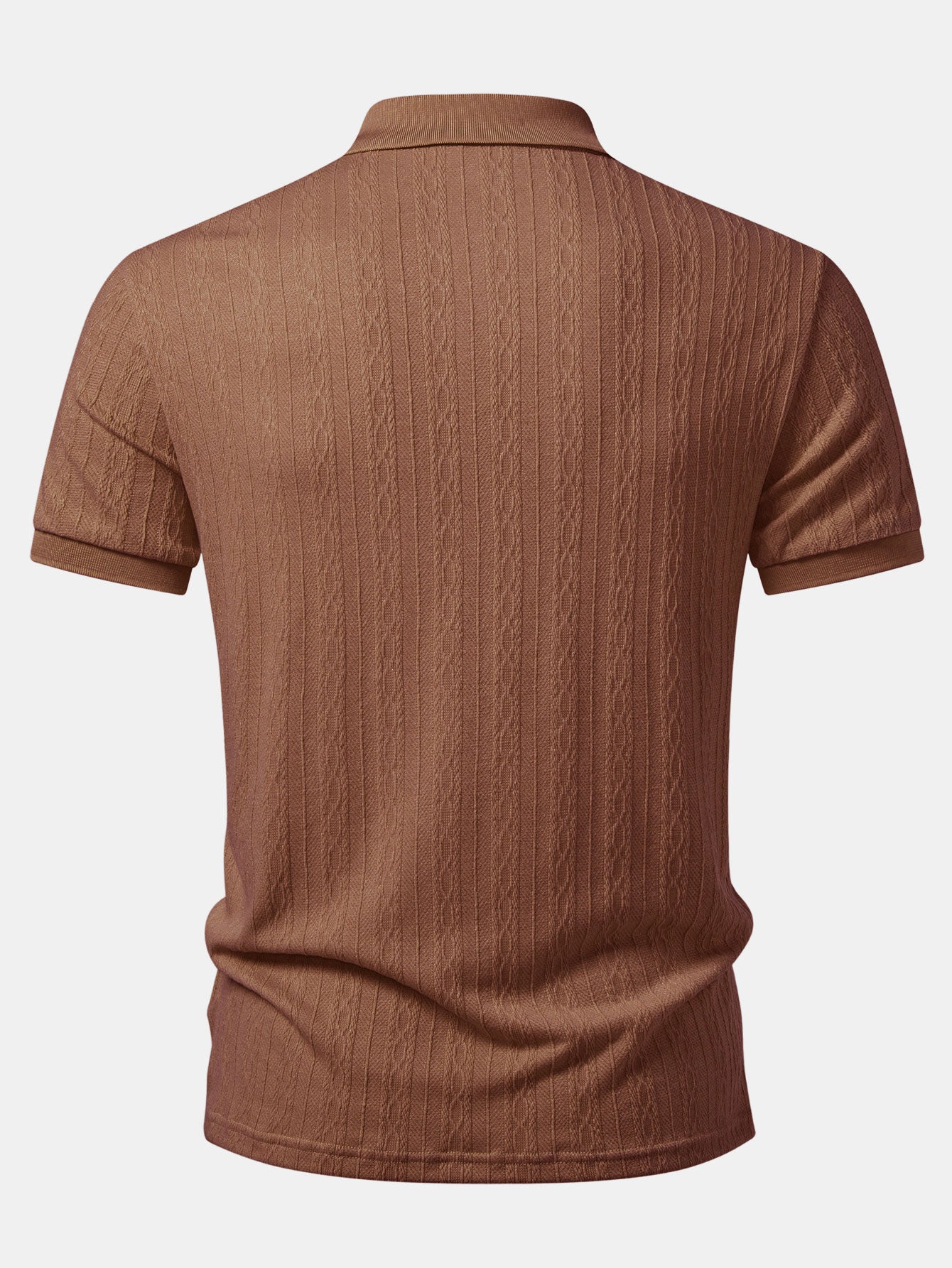 Twisted Jacquard Zipper Polo