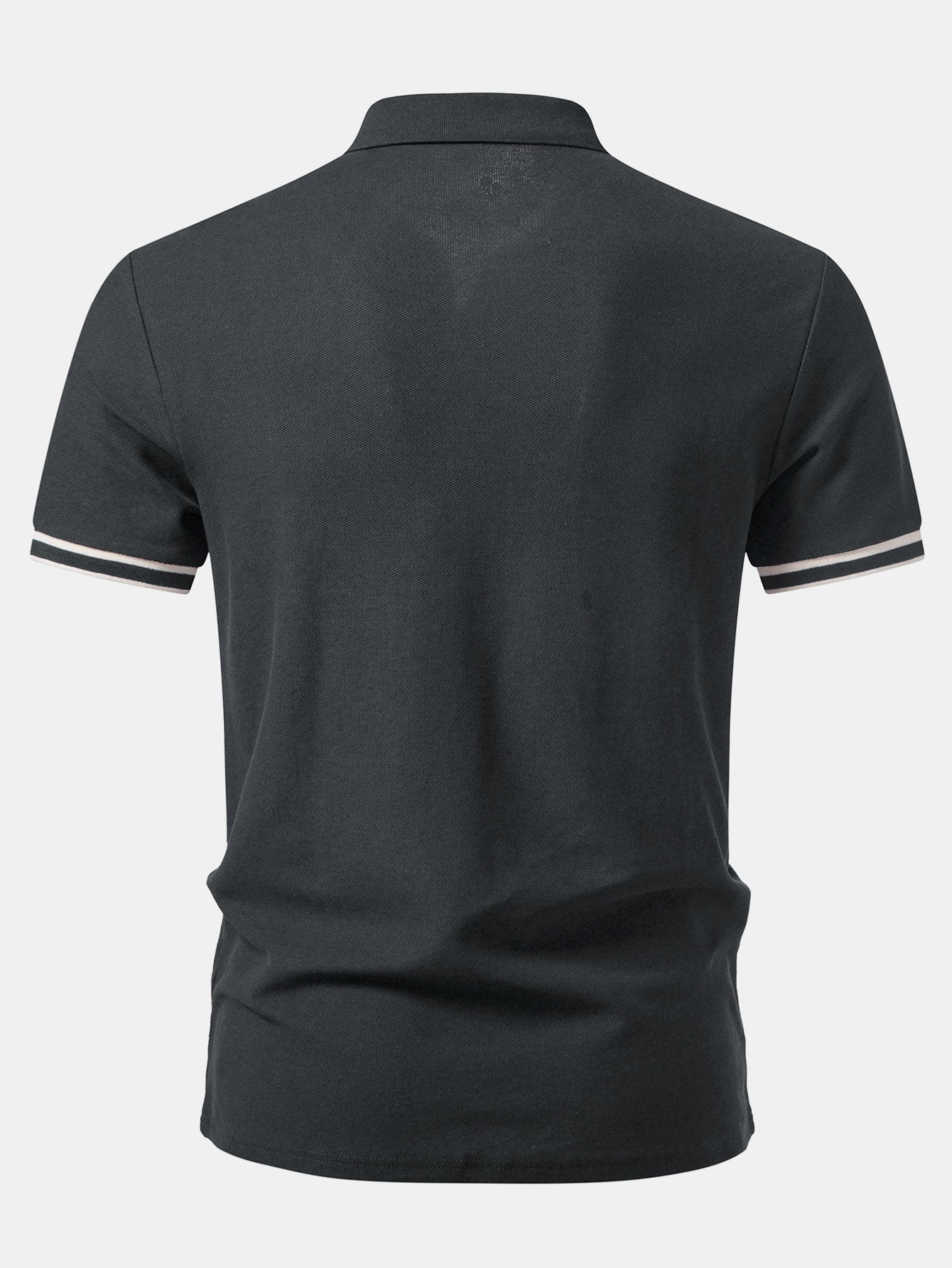 Contrast Trim Zipper Polo