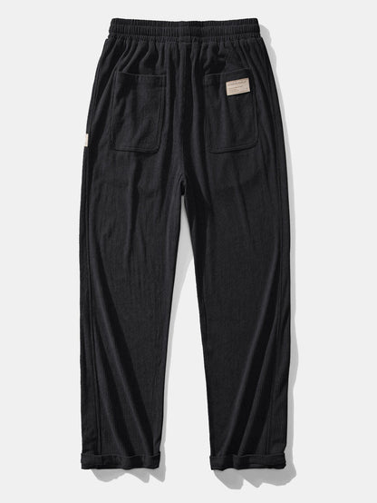 Relax Fit Contrast Corduroy Polo Collar Sweatshirt & Straight Leg Corduroy Pants