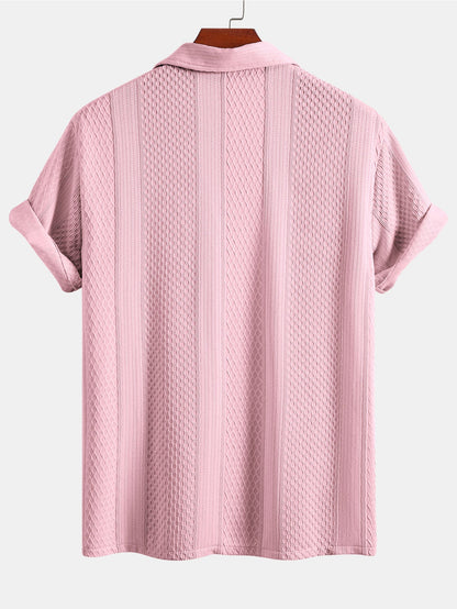 Geometric Jacquard Button Up Shirt