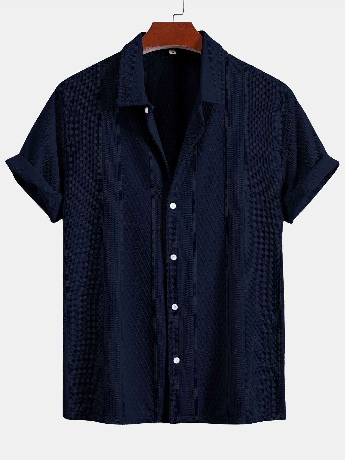 Geometric Jacquard Button Up Shirt