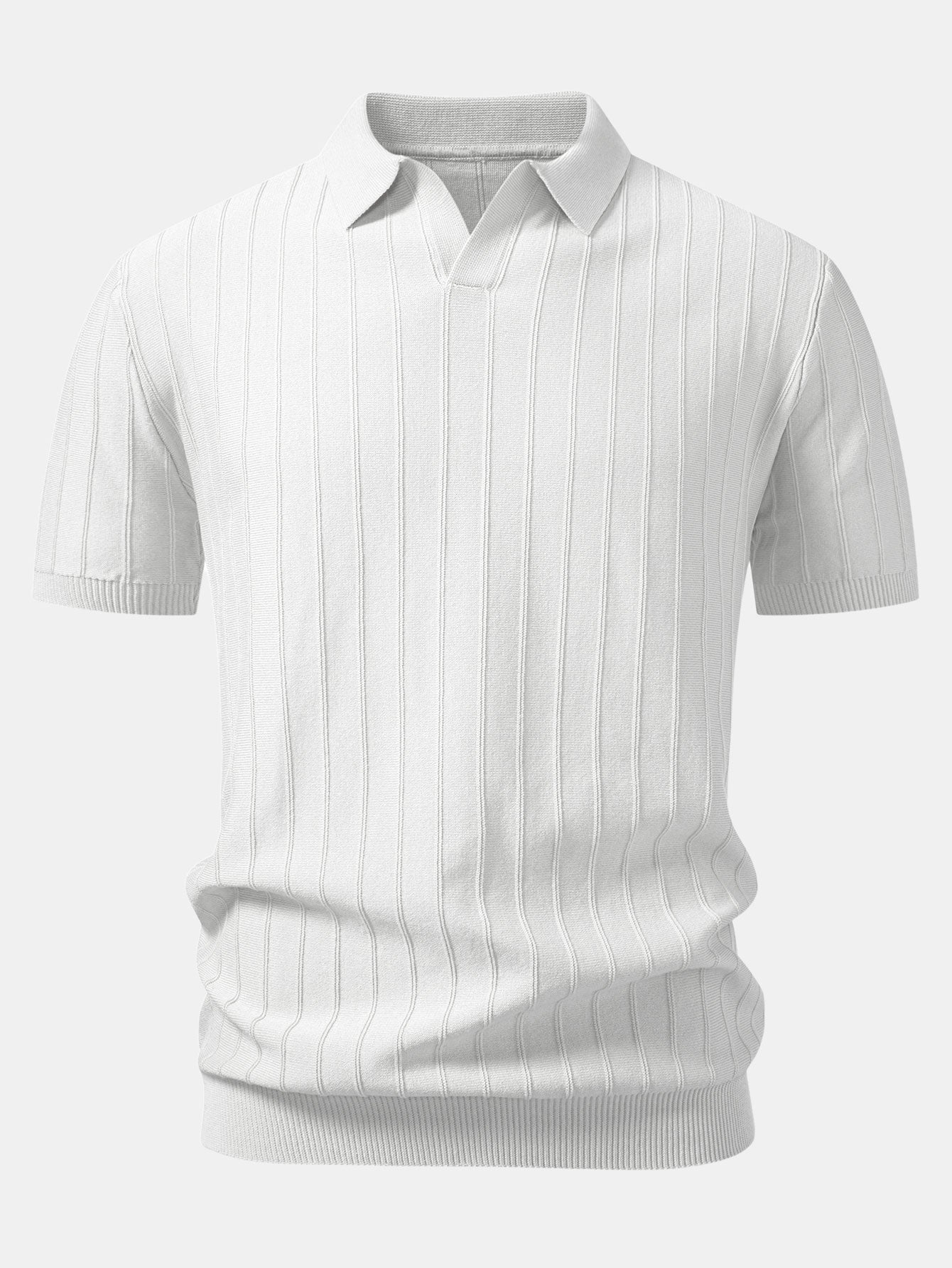 Stripe Johnny Collar Knit Polo