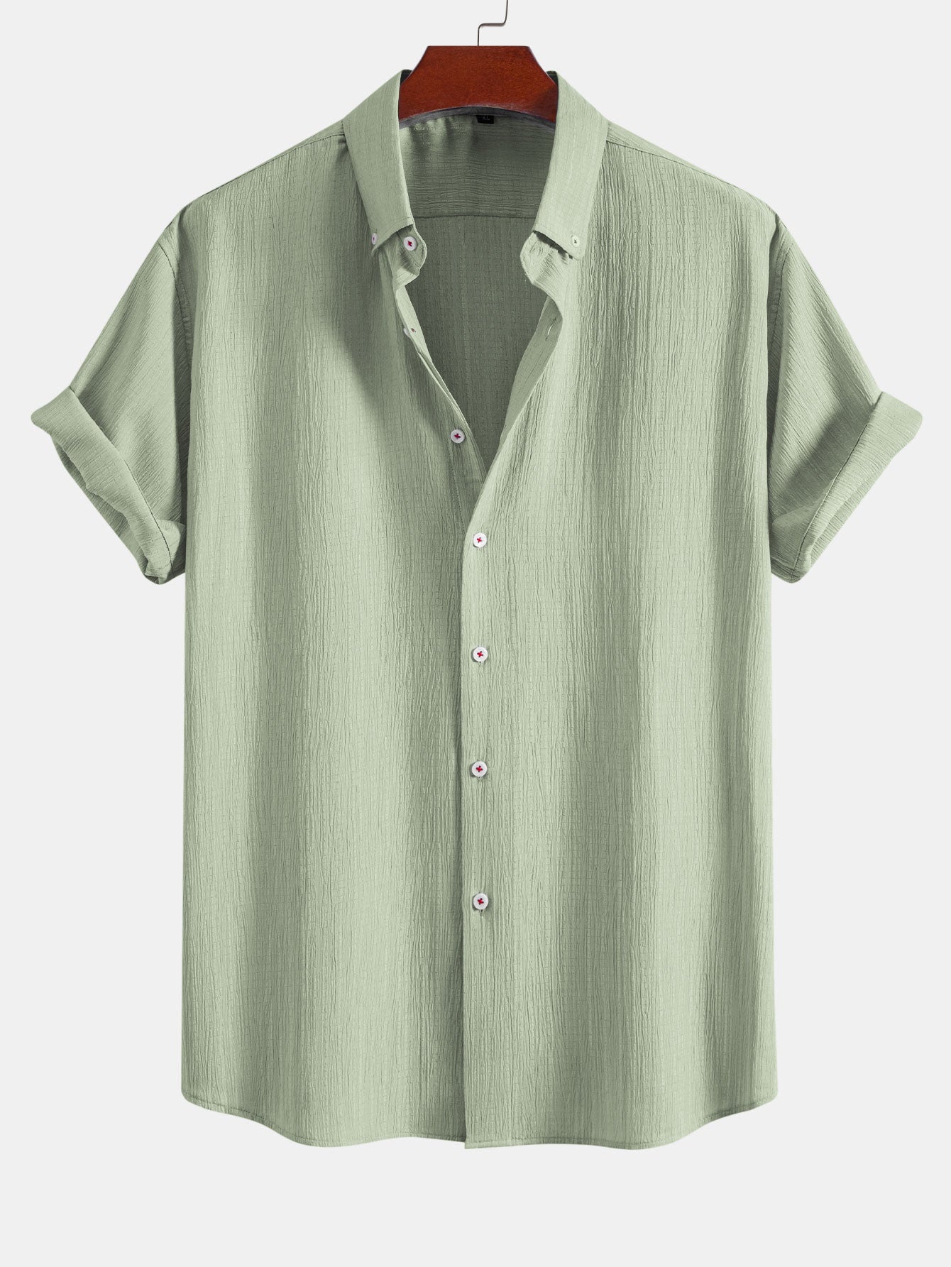 Crinkled Textured Button Down Shirt