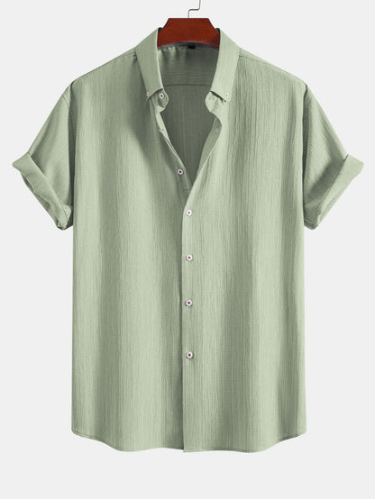 Crinkled Textured Button Down Shirt