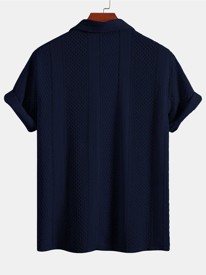 Geometric Jacquard Button Up Shirt
