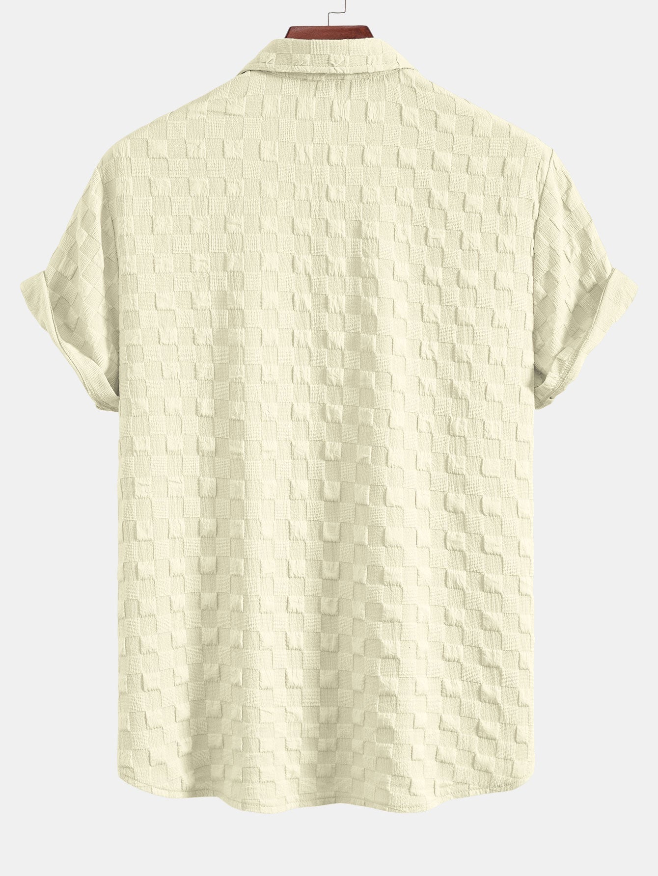 Checkerboard Textured Button Up Shirt