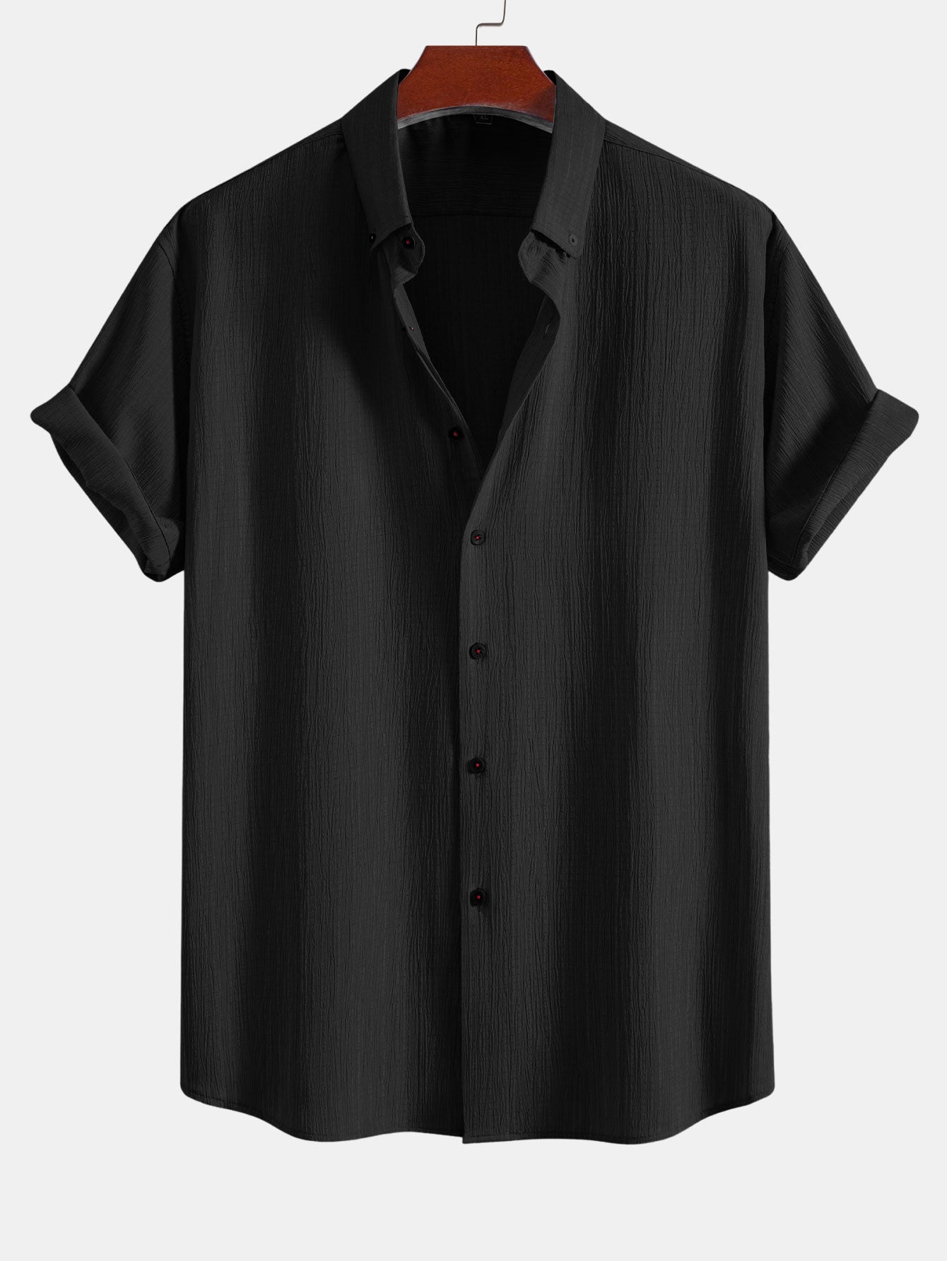 Crinkled Textured Button Down Shirt
