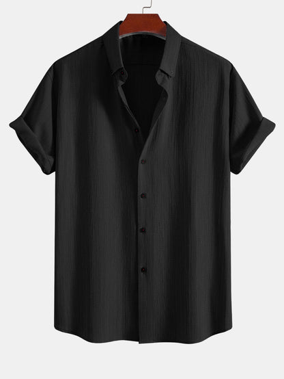 Crinkled Textured Button Down Shirt