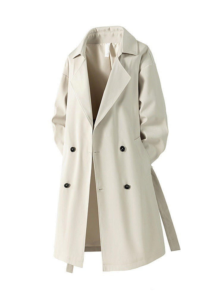 2025 Men's Autumn New American Style Mid-Length Trench Coat