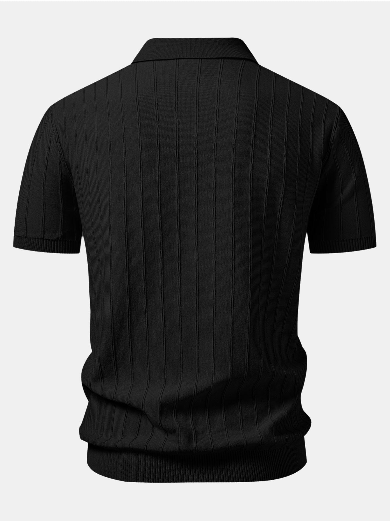 Stripe Johnny Collar Knit Polo