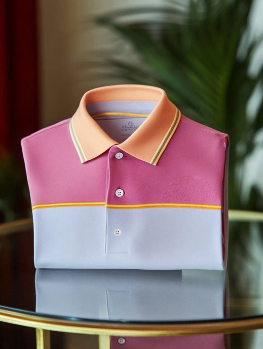 Men's Business Casual Fish Embroidered Button Short Sleeve Polo Shirt
