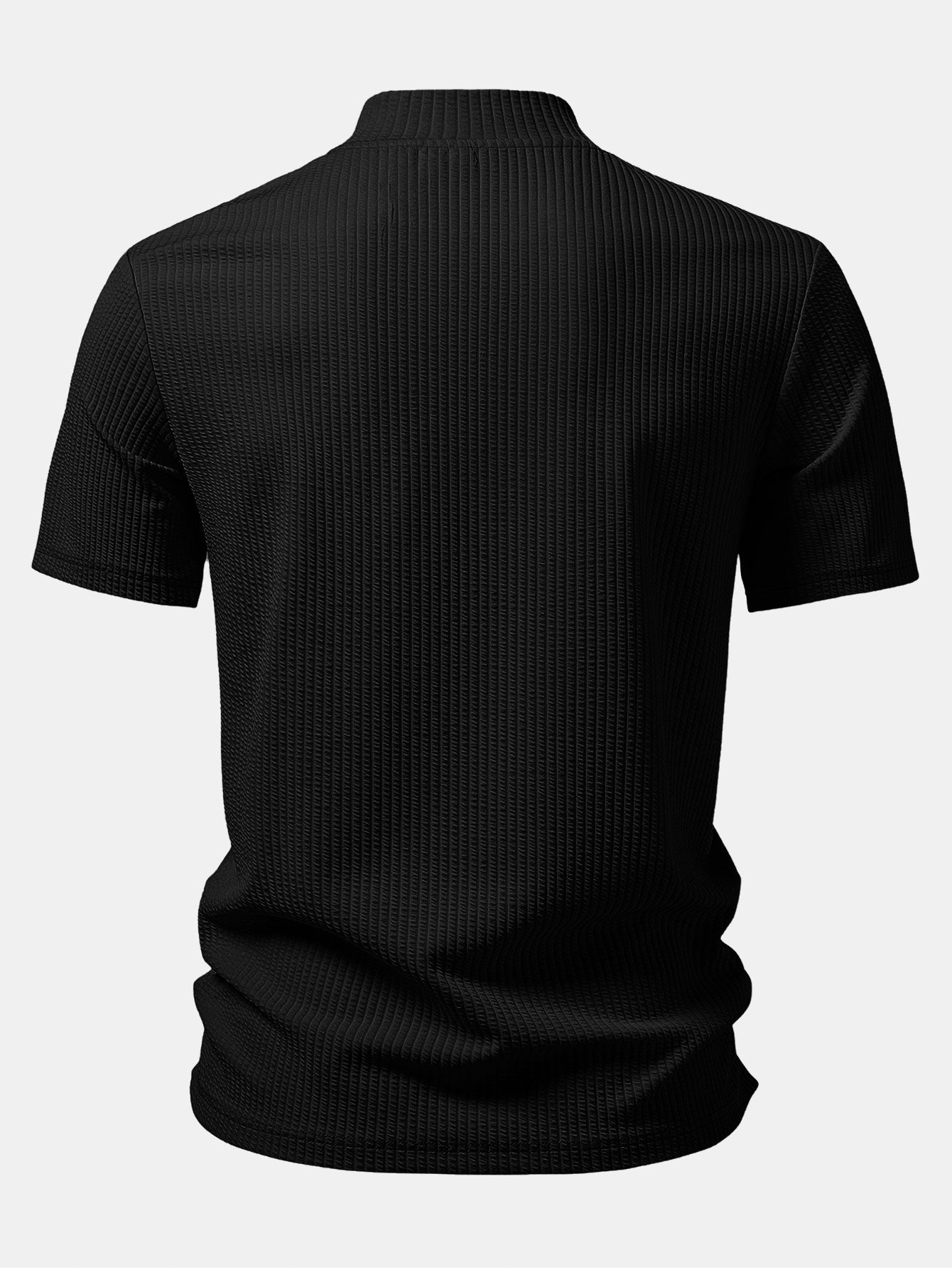 Ribbed  Mock Neck T-Shirt