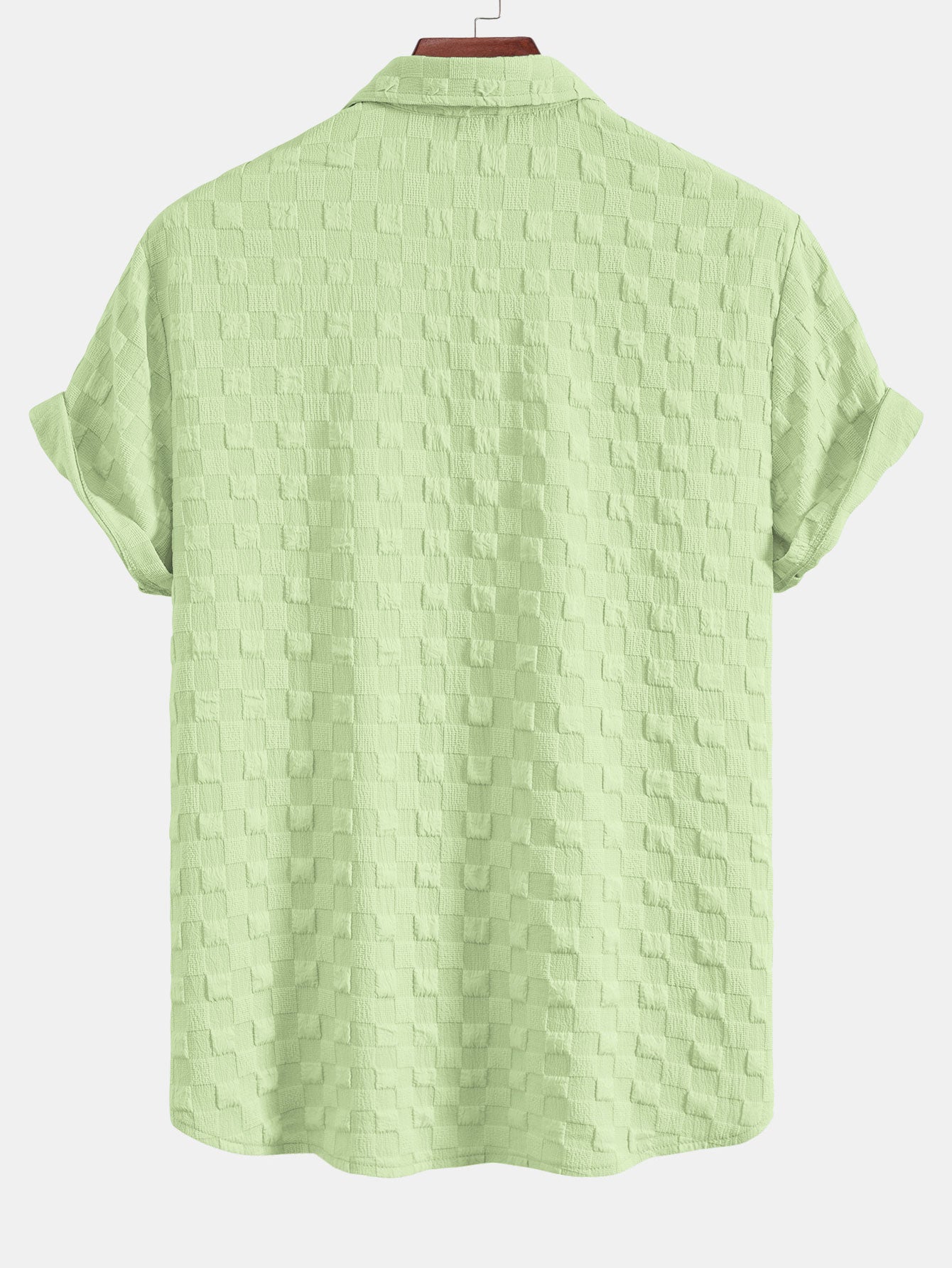 Checkerboard Textured Button Up Shirt