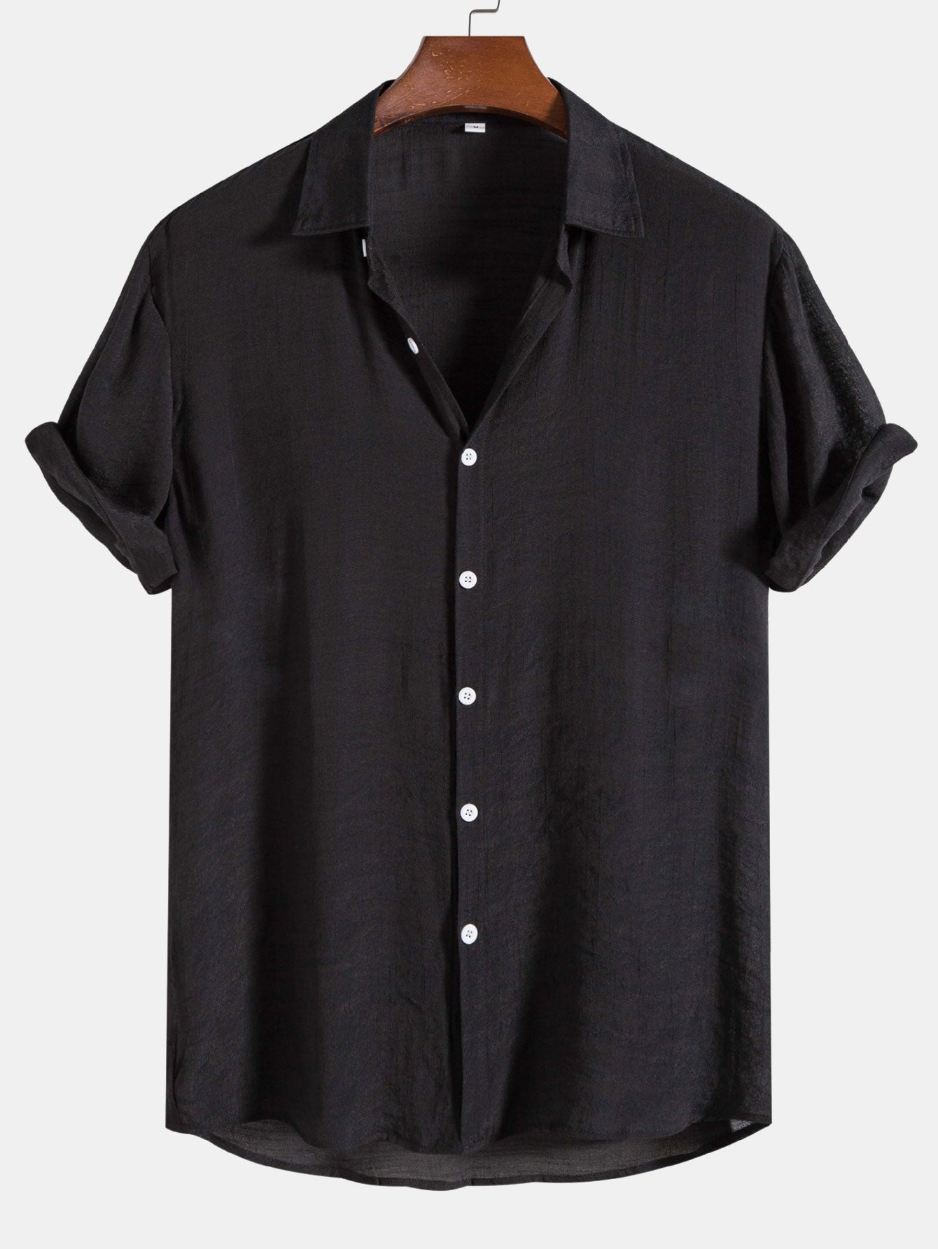Light Crinkled Fabric Button Up Shirt