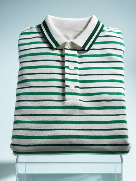 Men's Business Casual Button Short Sleeve Polo Shirt