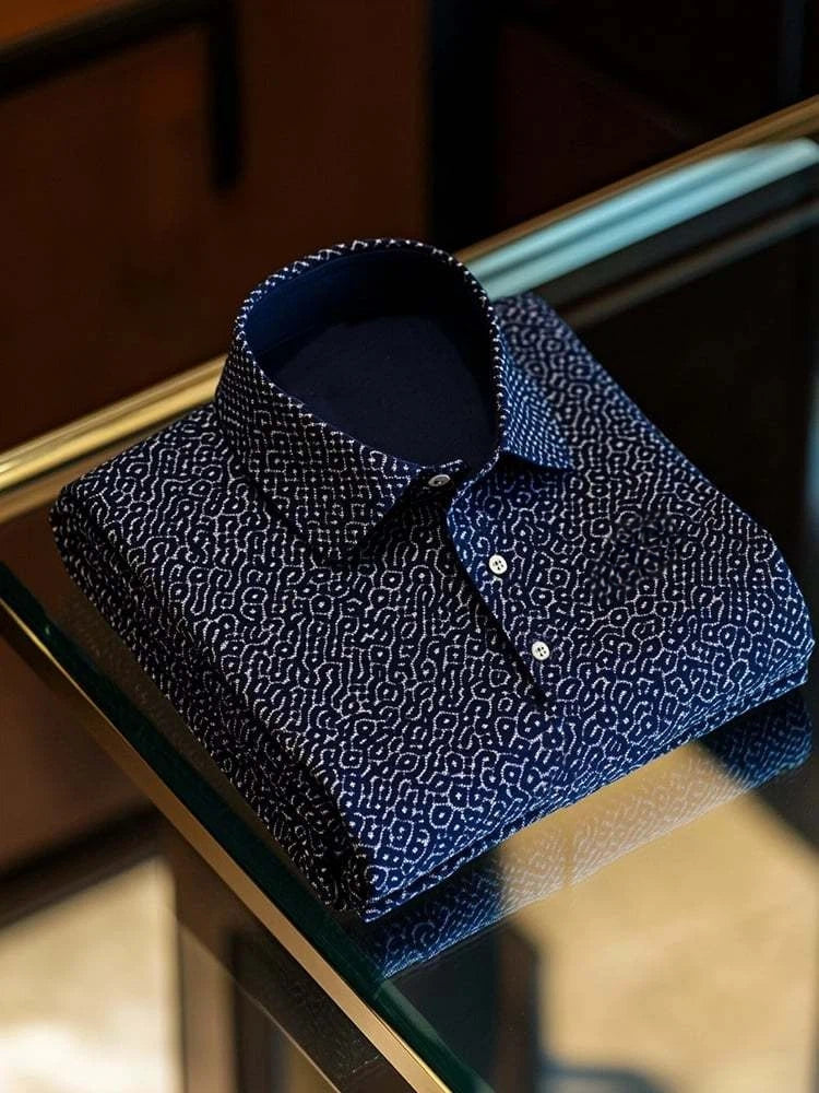 Men's Business Casual Logo Button Short Sleeve Polo Shirt