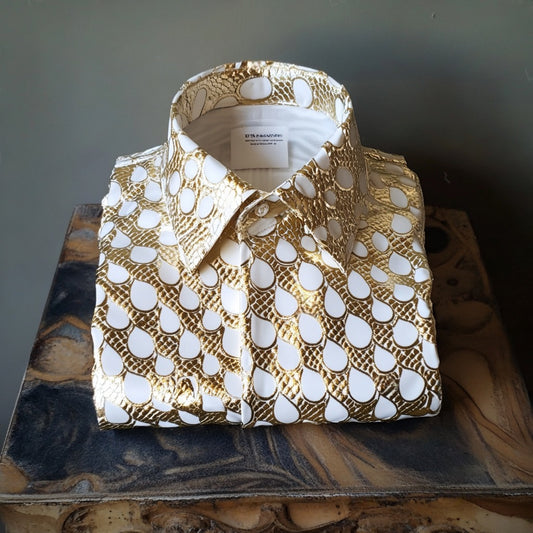 Business Elegant Silver snake water drop hollow pattern Shirt Wedding Shirt Men's Shirt white shirt