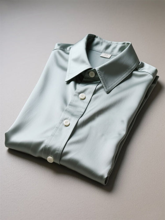 Men's Business Casual Logo Lapel Short Sleeve Shirt
