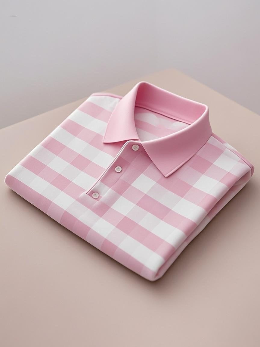 Men's Business Casual Logo Button Short Sleeve Polo Shirt