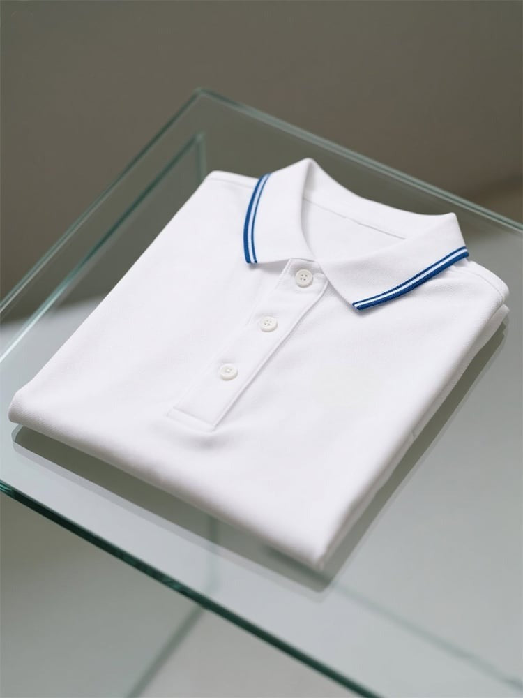 Men's Business Casual Logo Button Short Sleeve Polo Shirt