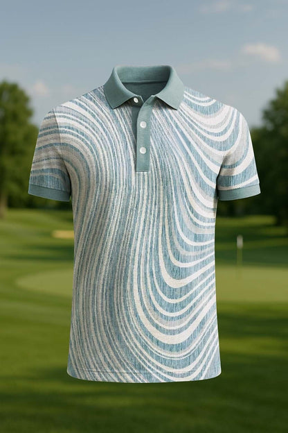Men's Classic Business Old Money Button Short Sleeve Polo Shirt