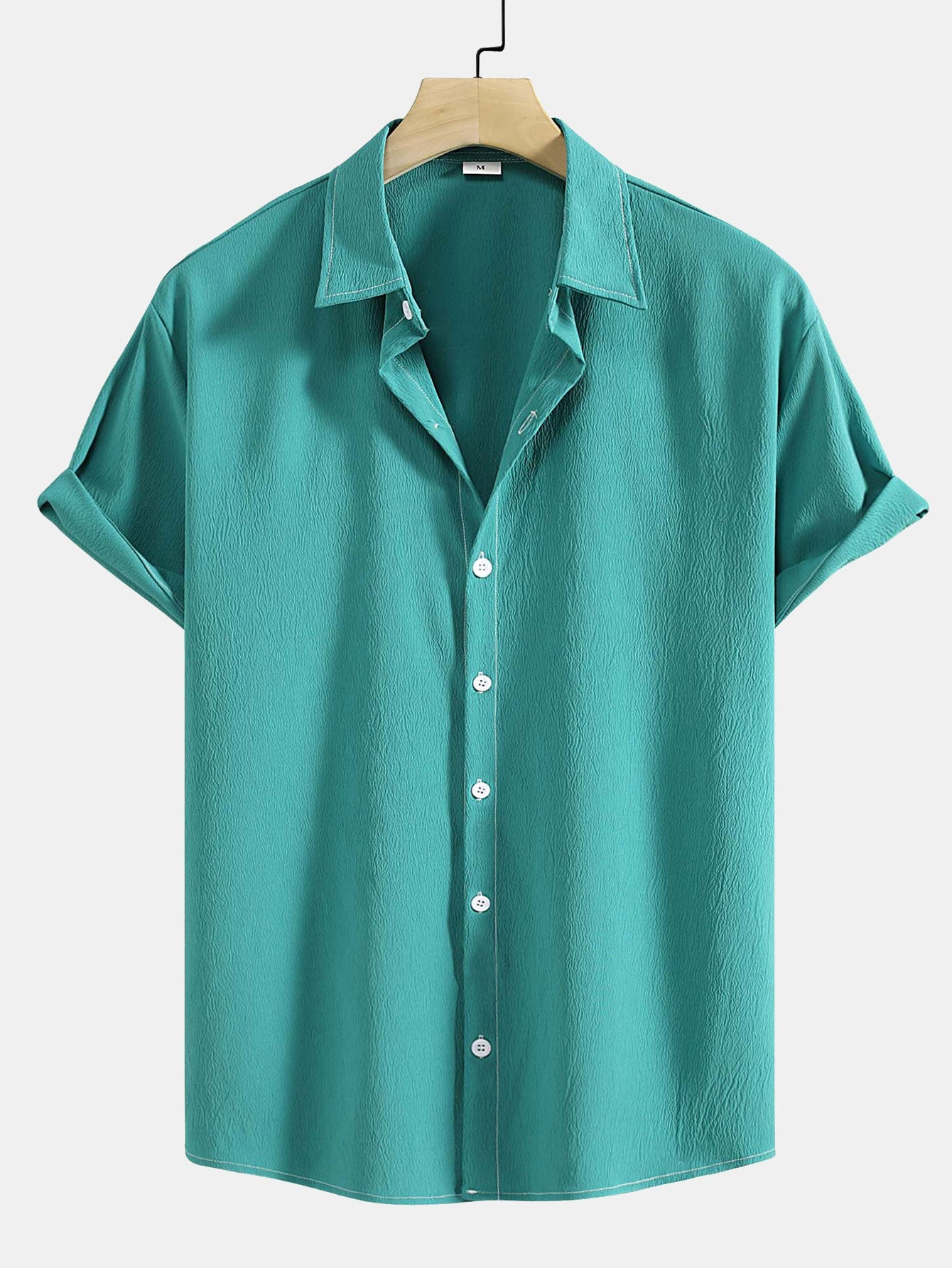 Crinkled Texture Button Up Shirt