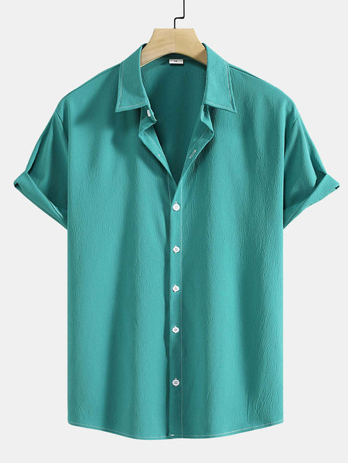 Crinkled Texture Button Up Shirt