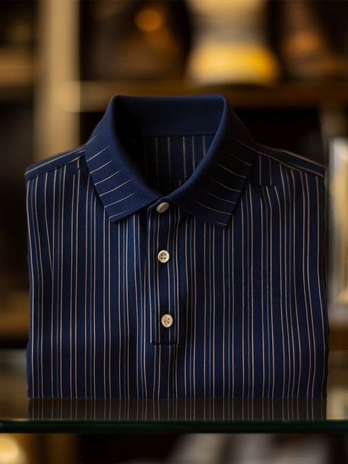 Men's Classic Business Logo Button Short Sleeve Polo Shirt