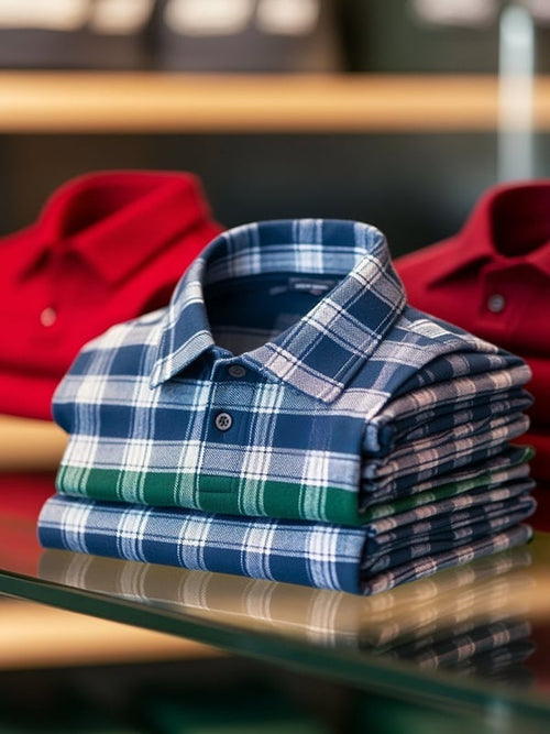 Men's Classic Business Logo Button Short Sleeve Polo Shirt